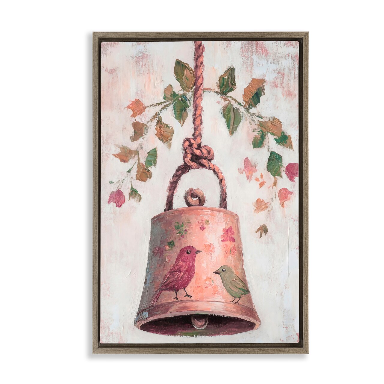 Stupell Industries Vintage Christmas Bell Floating Frame, design by Petal Prints Design